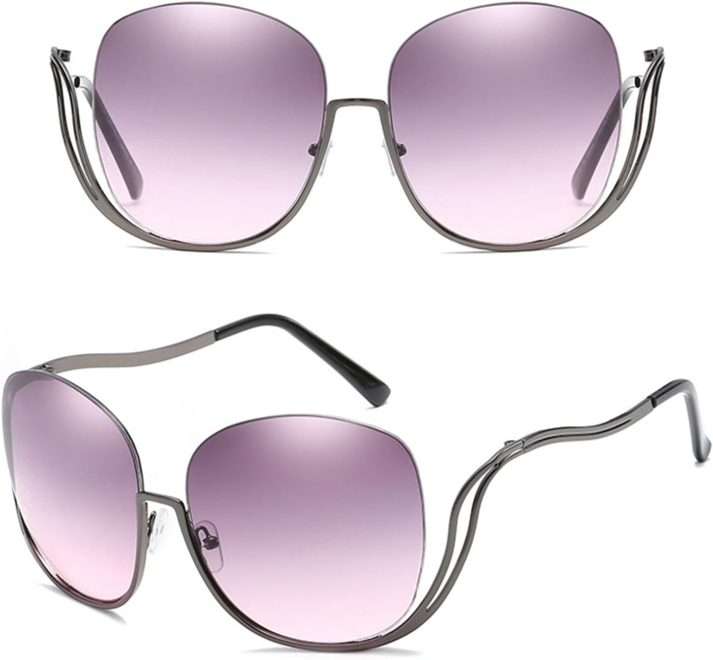 

Женские солнцезащитные очки в полуободковой оправе с градиентными линзами Ocean Gradient и увеличенным экраном, защищающие от УФ-излучения UV400 VFDHN, C1 Black Pink Lens