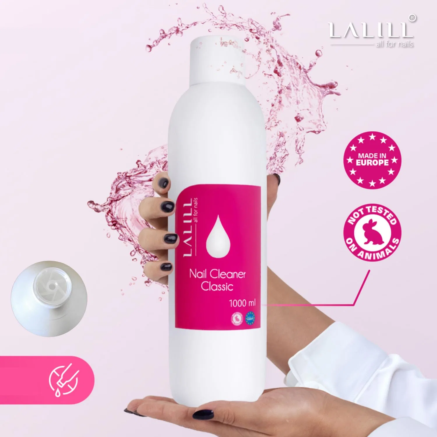 Набор Lalill Nail Cleaner 1000 мл: обезжириватель для ногтей с ватными дисками Lalill — фото 3