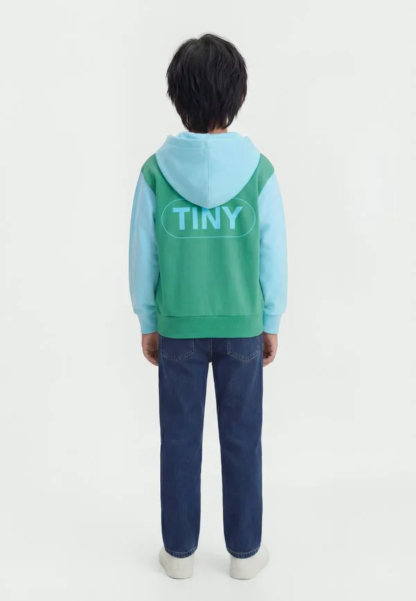 Худи унисекс на молнии с цветовыми блоками Tinycottons, Dark Emerald — фото 2