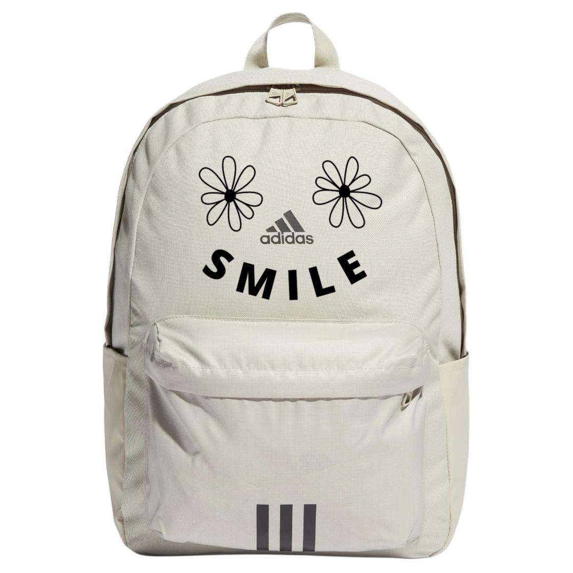 

Adidas Тканевый рюкзак унисекс светло-серый и черный, Smile flowers