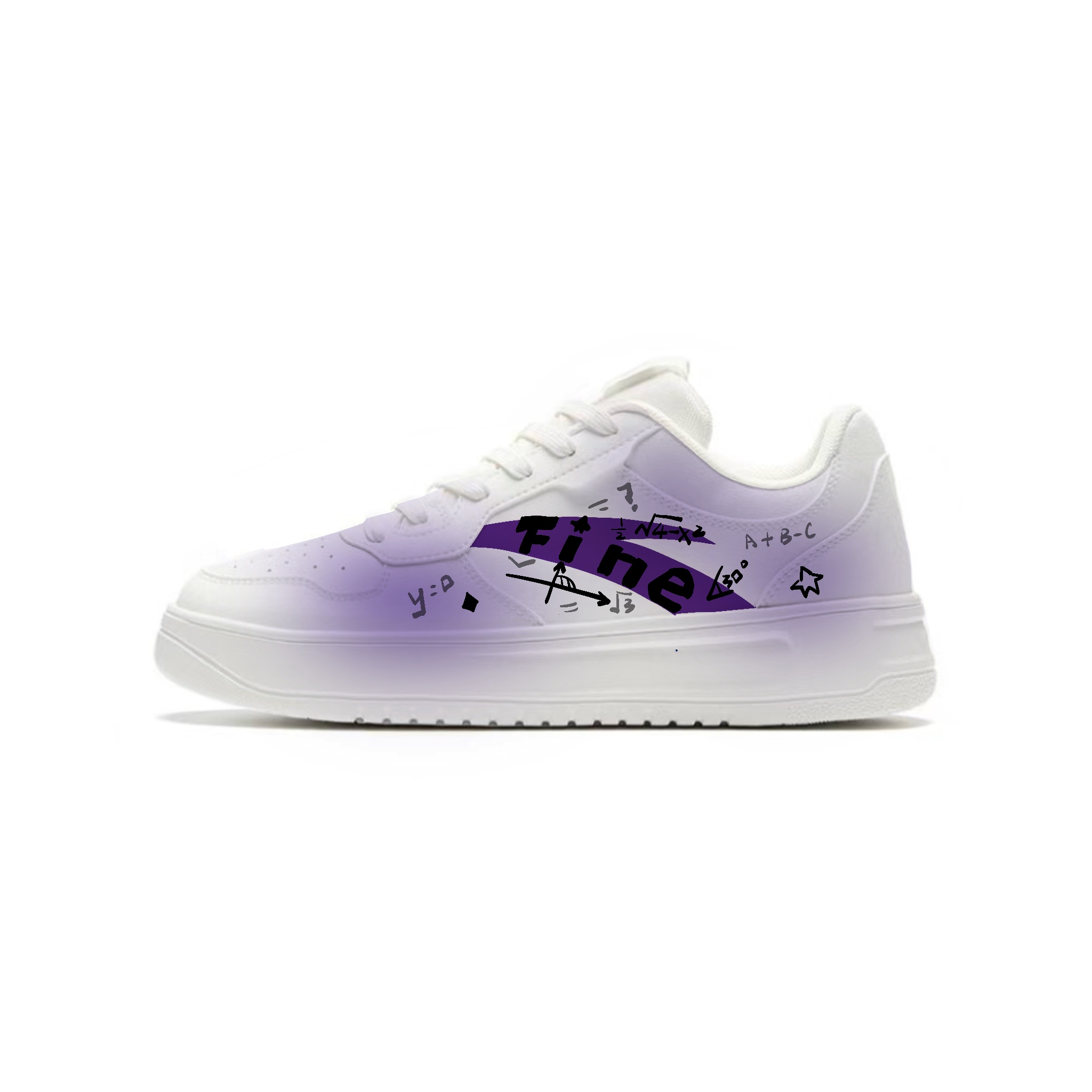 

ANTA Purple Abyss Script, Niche, Campus Style Couple, Cute Versatile, Shiro Shoes Comfortable Synthetic Leather