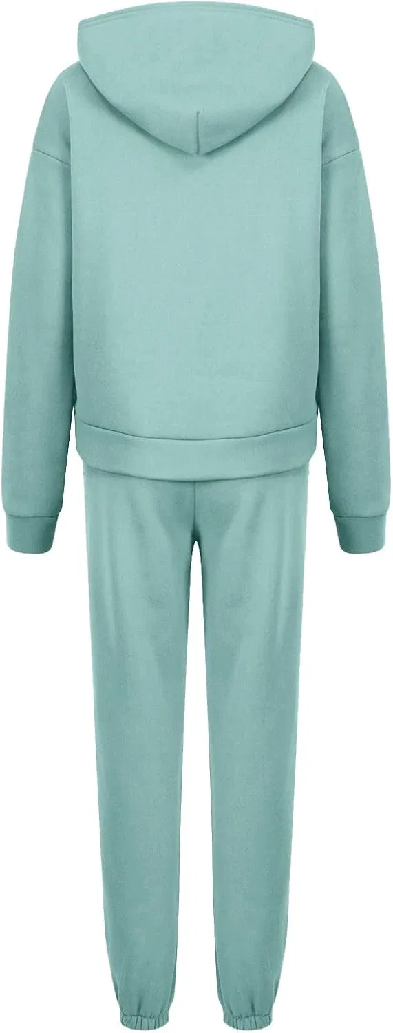 Двухпредметный спортивный костюм из флиса, оверсайз, Mint Green — фото 3
