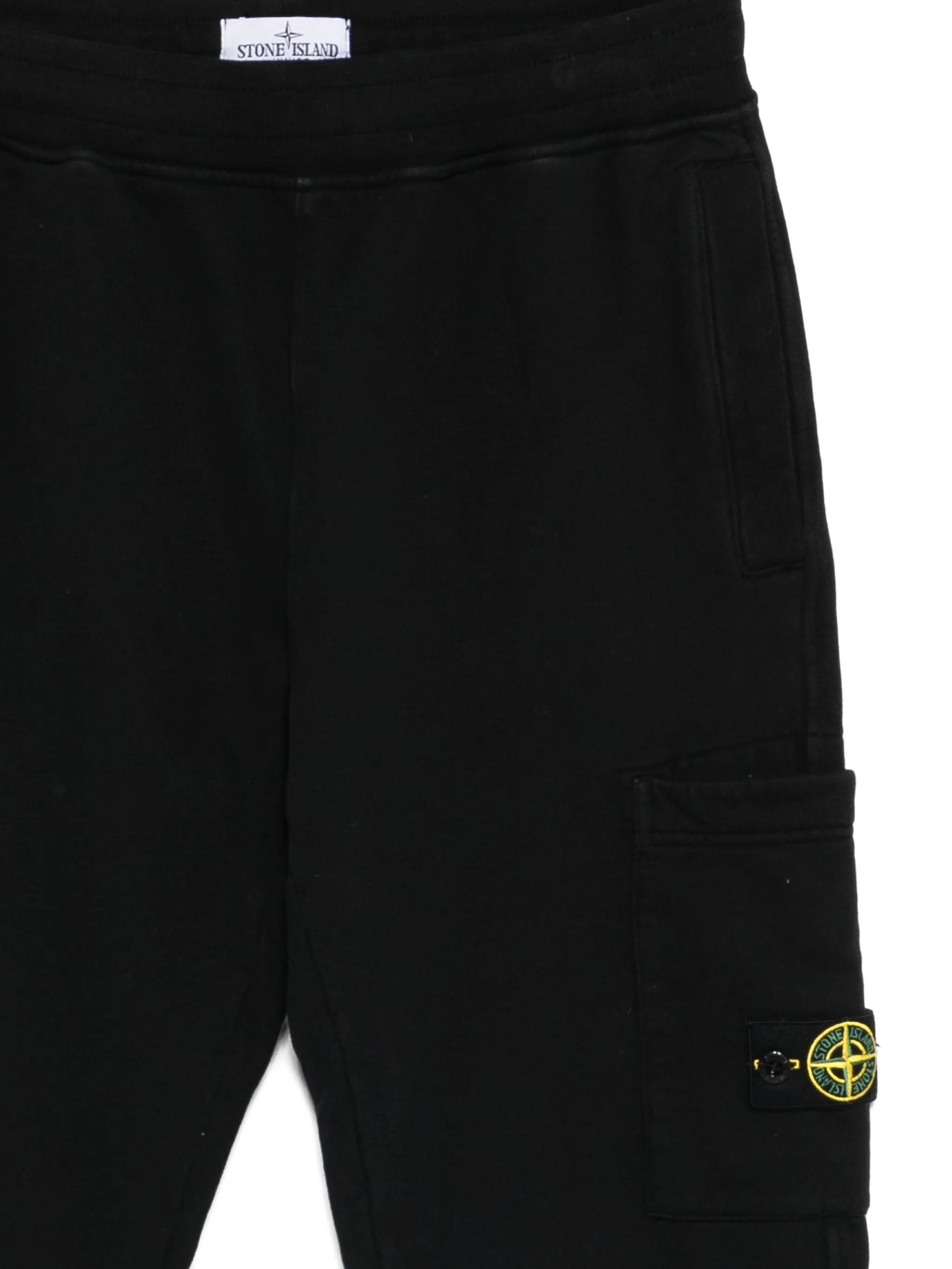 

Хлопчатобумажные брюки со значком компаса Stone Island Junior, черный