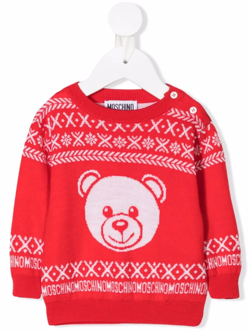 

Джемпер с вышитым логотипом Moschino Kids, красный