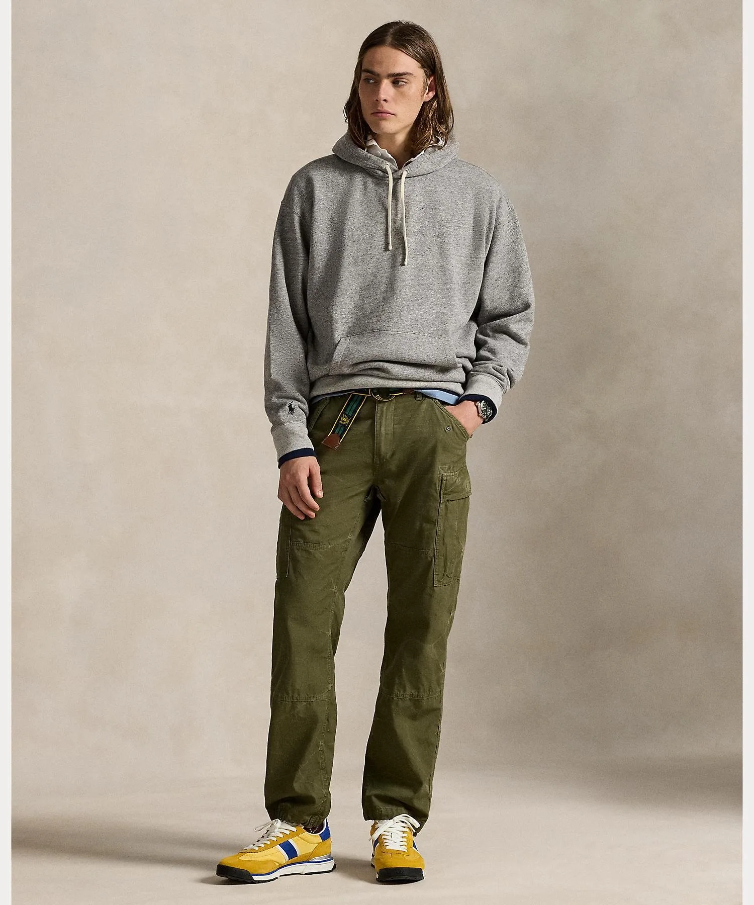Толстовка с капюшоном из флиса большого размера Polo Ralph Lauren, 020 Gray — фото 3