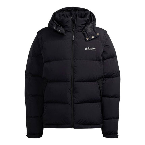 

Пуховик adidas originals Optimus Jacket Detachable Sleeve Stay Warm Sports hooded down Jacket Black, черный