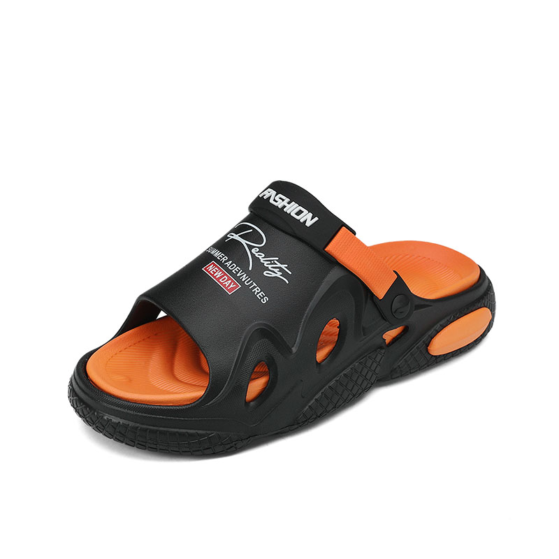 CariteSport Скользоустойчивые сланцы унисекс черно-оранжевые, цвет Black Orange — фото 2