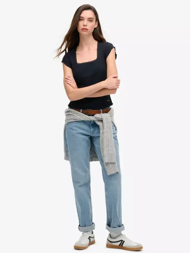 Футболка Essential из органического хлопка с квадратным вырезом Superdry — фото 4