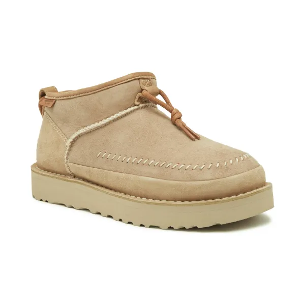 Ботинки кожаные UGG зимние, бежевый