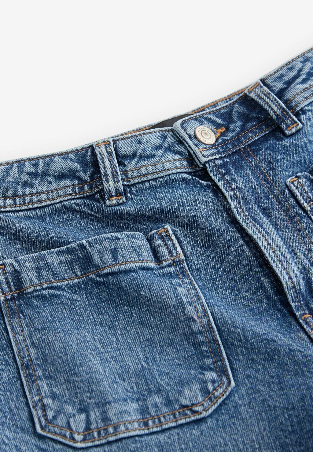 Джинсы прямого кроя PATCH POCKET WIDE REGULAR FIT Next, синий — фото 4