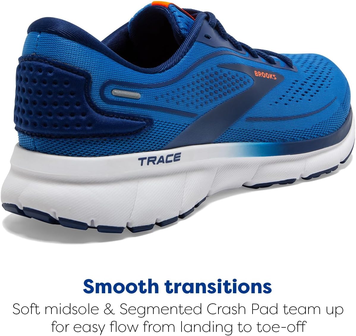 Мужские нейтральные беговые кроссовки Brooks Trace 2, синий/оранжевый — фото 4