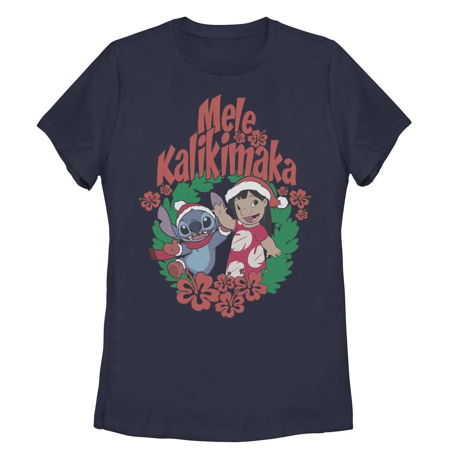 

Детская футболка Disney Lilo & Stitch с изображением рождественского венка Mele Kalikimaka Licensed Character