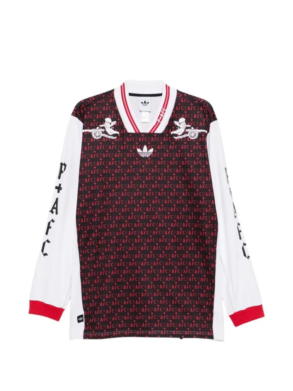 Футболка с длинными рукавами и узором Adidas, черный