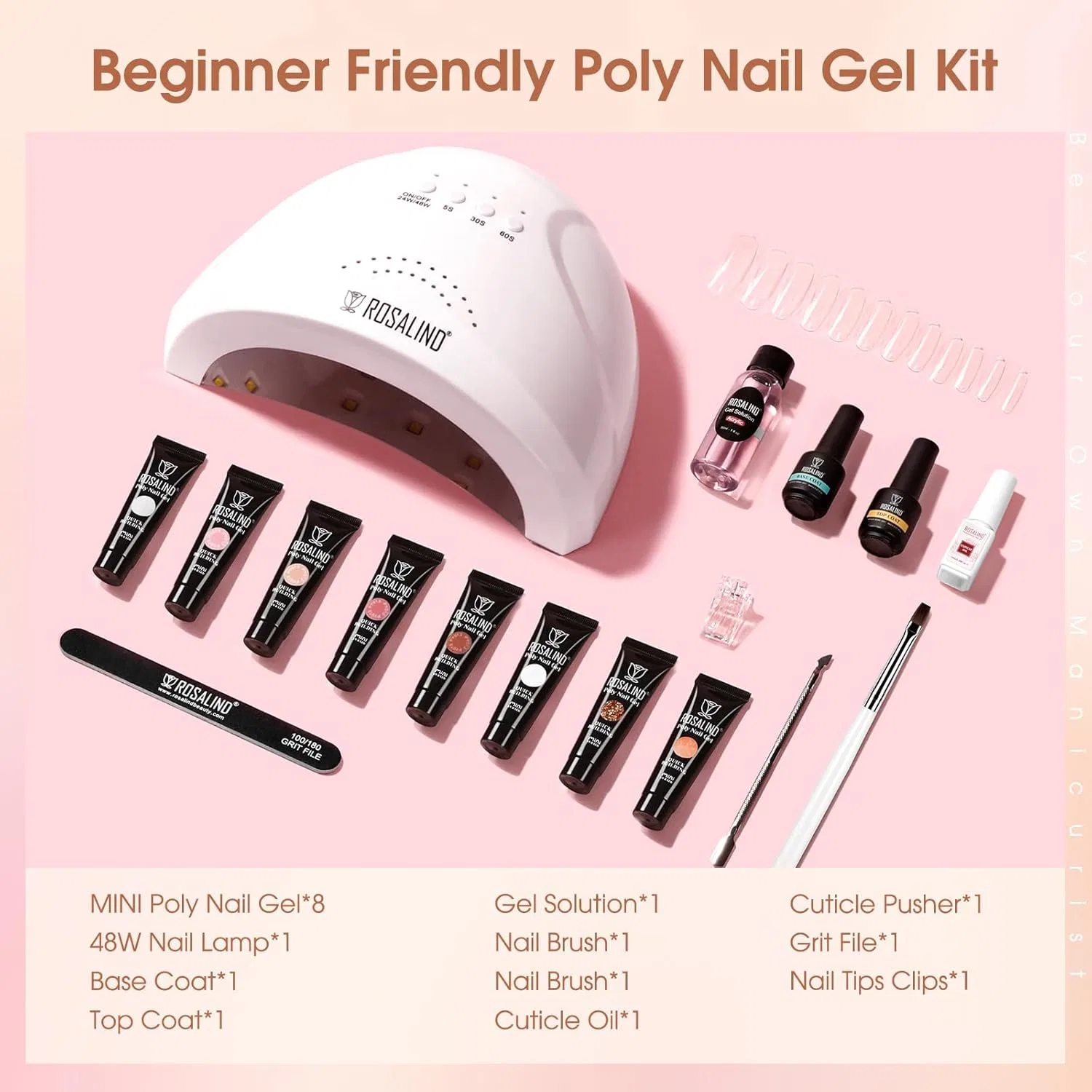 Стартовый набор для наращивания ногтей ROSALIND Poly Extension Gel ‎Rosalind — фото 2