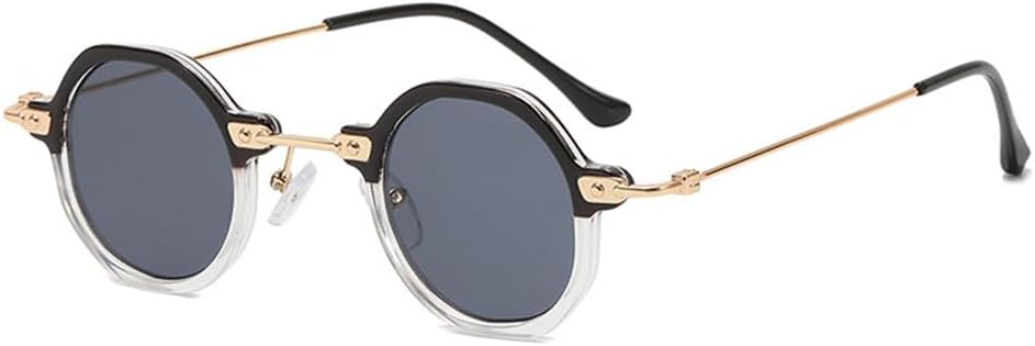 

Модные многоугольные солнцезащитные очки для мужчин и женщин в стиле ретро, ​​маленькие круглые солнцезащитные очки с защитой от синего света, металлические прозрачные линзы, защита от УФ-излучения UV400 KTUCN, 7