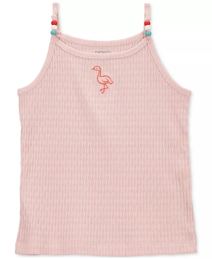 

Детская майка с ребрами Flamingo для девочек Carter's, розовый