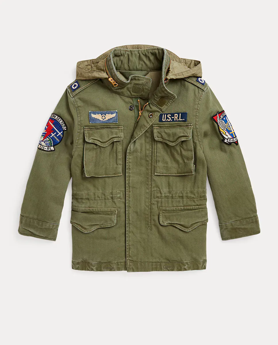 

Парка унисекс с капюшоном и нашивками Polo Ralph Lauren, военный зеленый