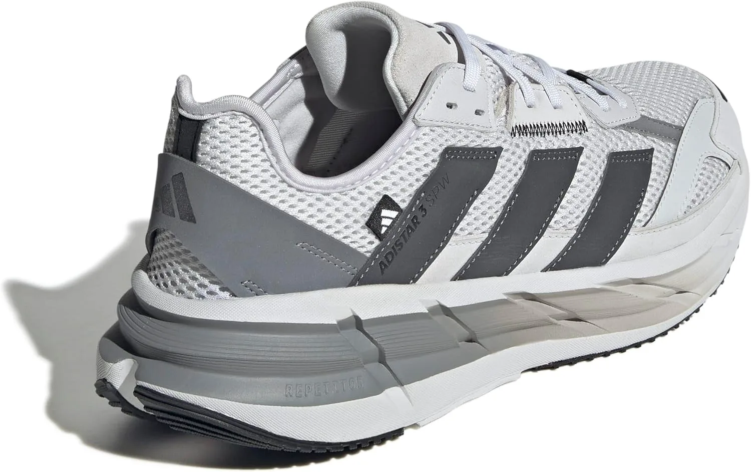 Мужские беговые кроссовки Adidas Adistar 3 Sportswear - зеленые, серый — фото 3