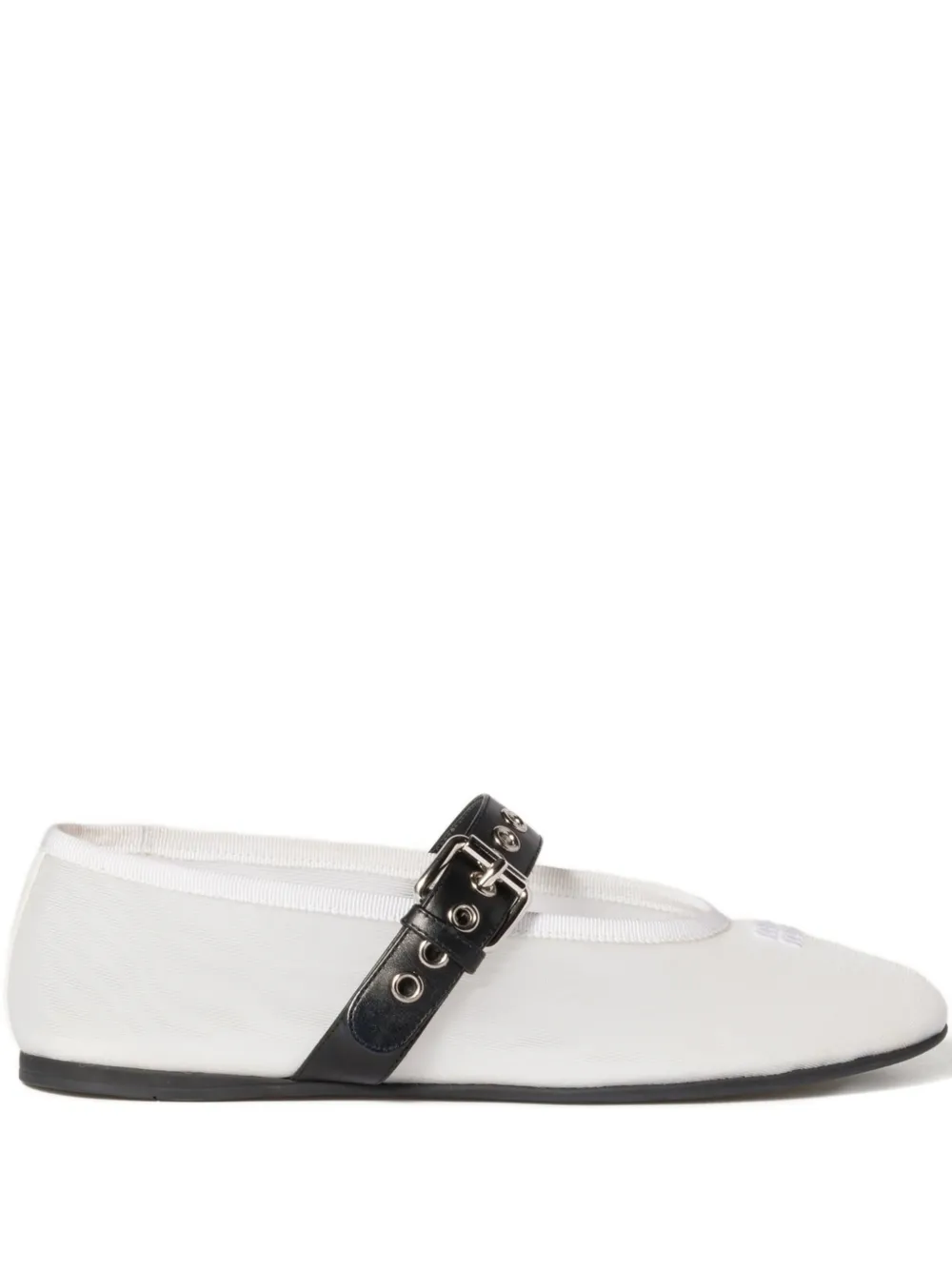 Балетки из сетчатой ткани Miu Miu, белый
