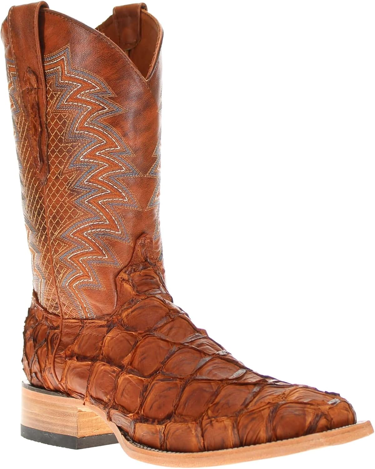 

Мужские ковбойские ботинки Vaccari Dylan из натуральной кожи рыбы пиуаруку с широкой квадратной ноской, Pecan