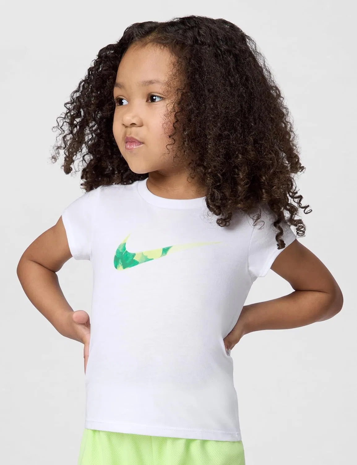 Детский спортивный комплект: футболка и шорты, Nike, белый/лаймовый — фото 4