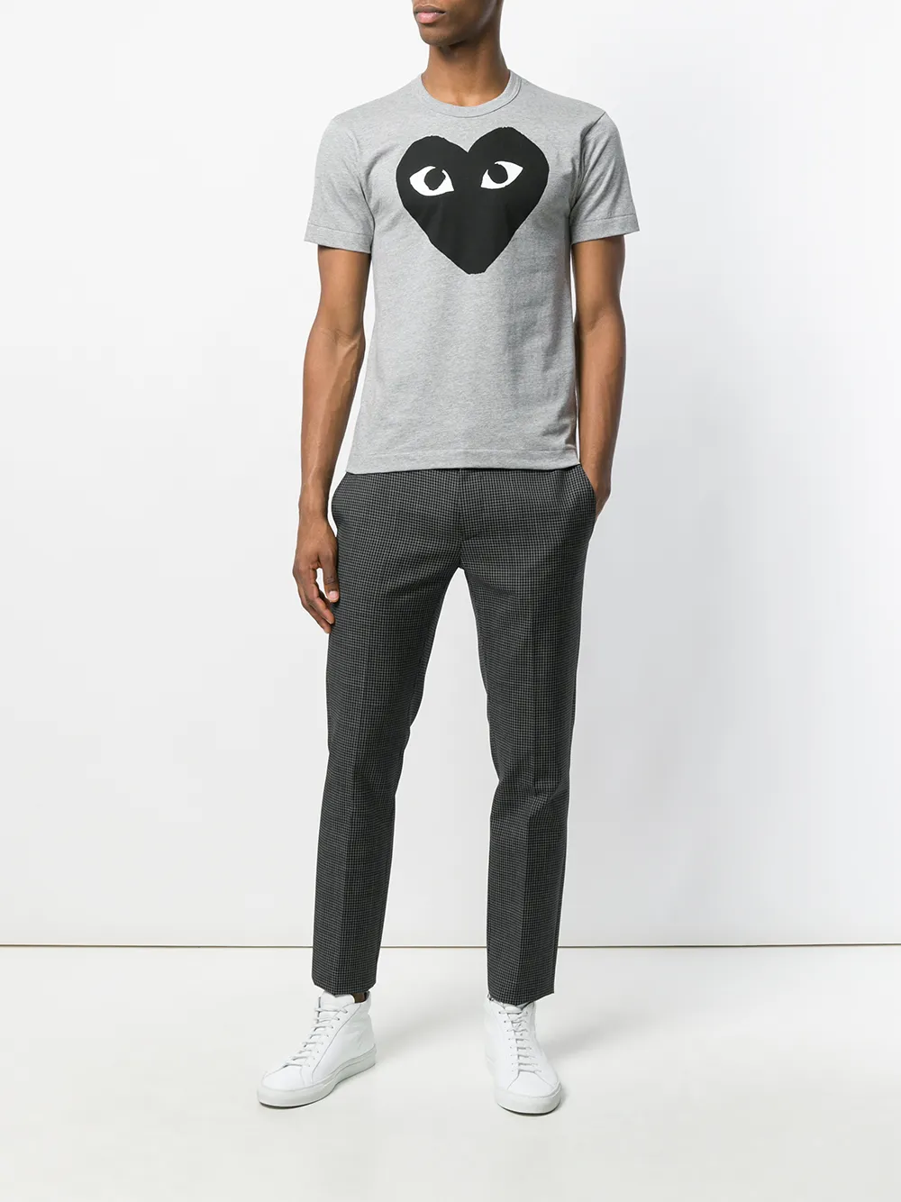 Футболка с принтом в виде сердца Comme Des Garçons Play, серый — фото 2