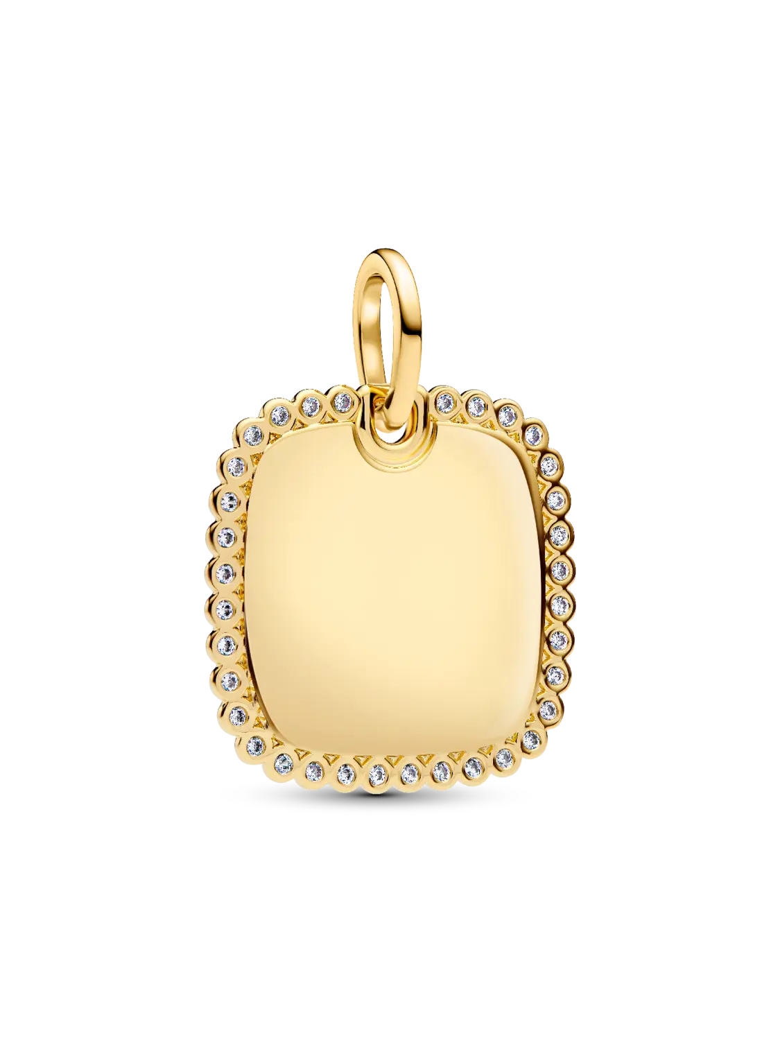 

Квадратный кулон с гравировкой Pandora, 14-каратное золотое покрытие