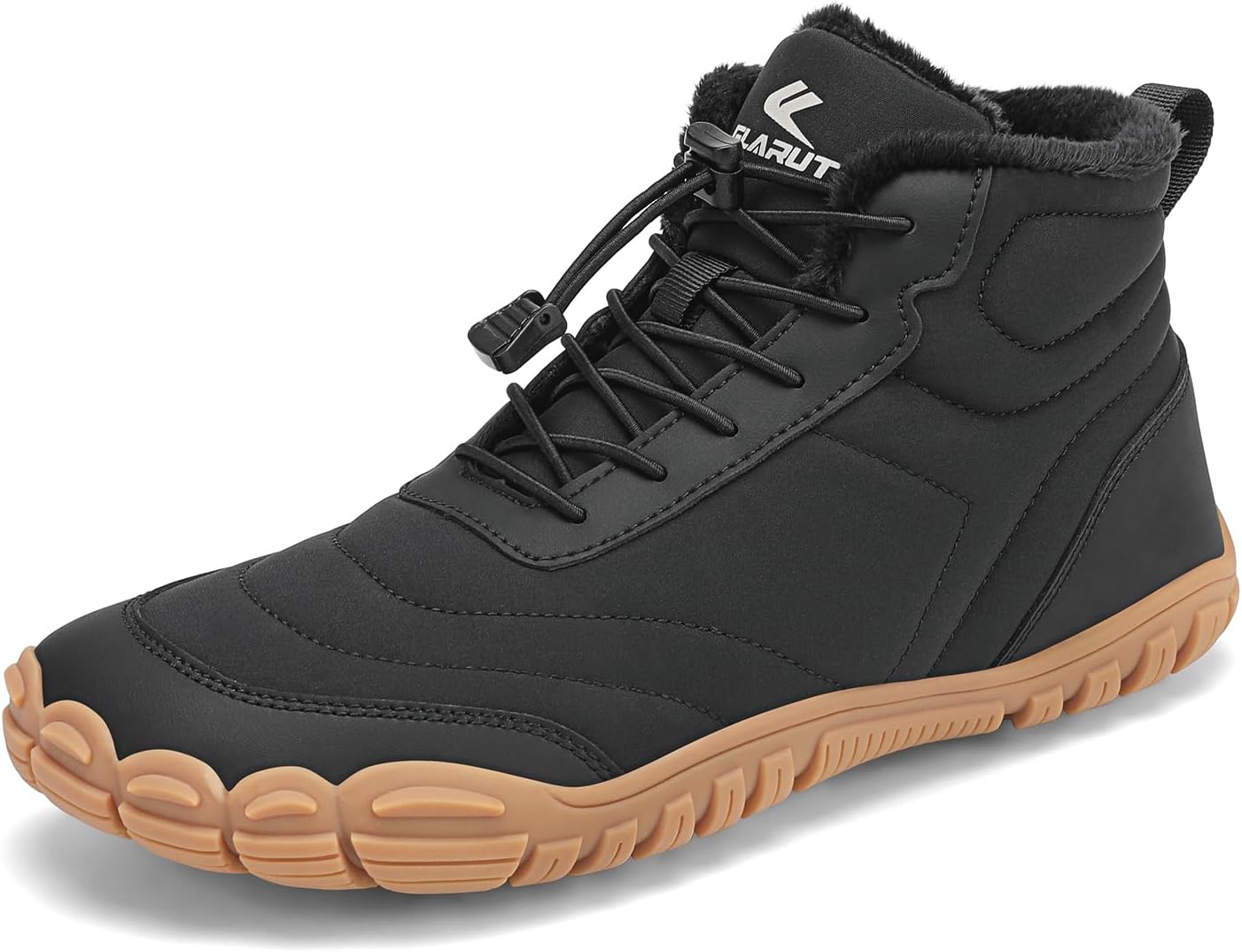 

Мужские и женские зимние ботинки FLARUT босоножки с меховой подкладкой, широким носком, нулевым падением и кроссовки до щиколотки, черный