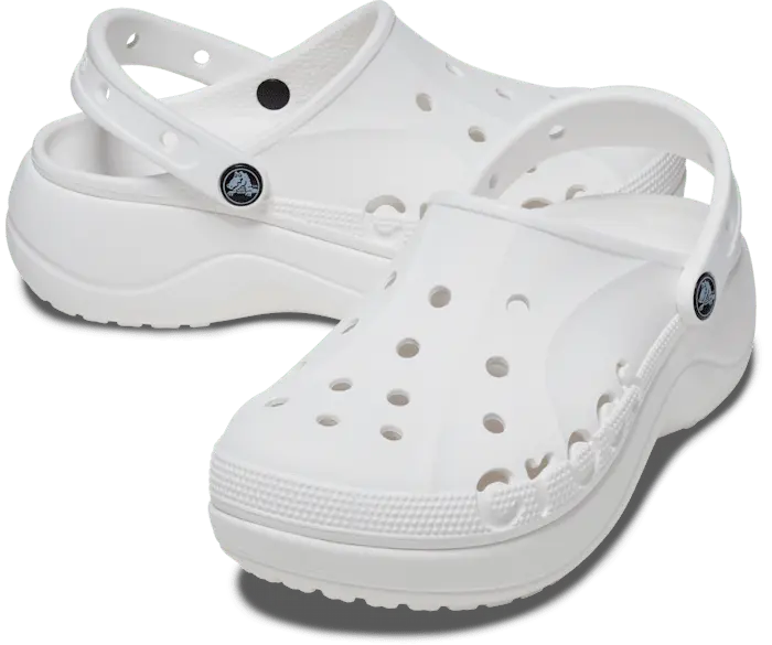 Сабо на платформе Baya Crocs женские, цвет White — фото 2