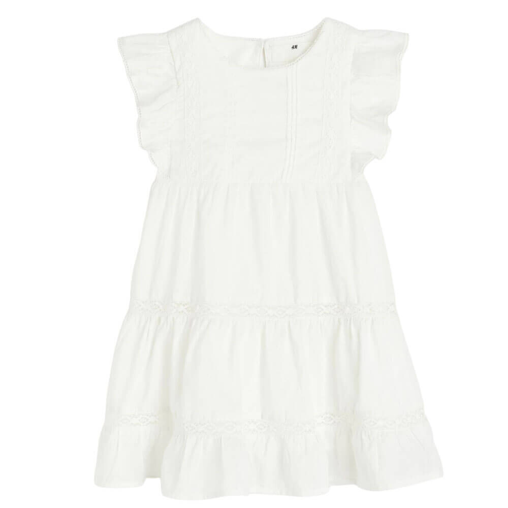 

Платье H&M Flounced Lace-detail, белый