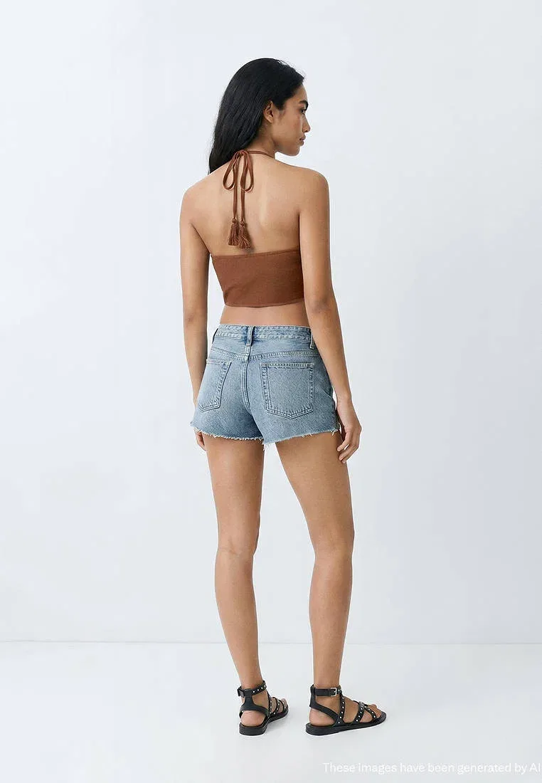 Подростковые джинсовые шорты Mango Kids, Blue Denim — фото 2