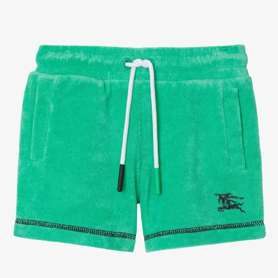 Шорты хлопковые с эластичным поясом Burberry, Bright Jade