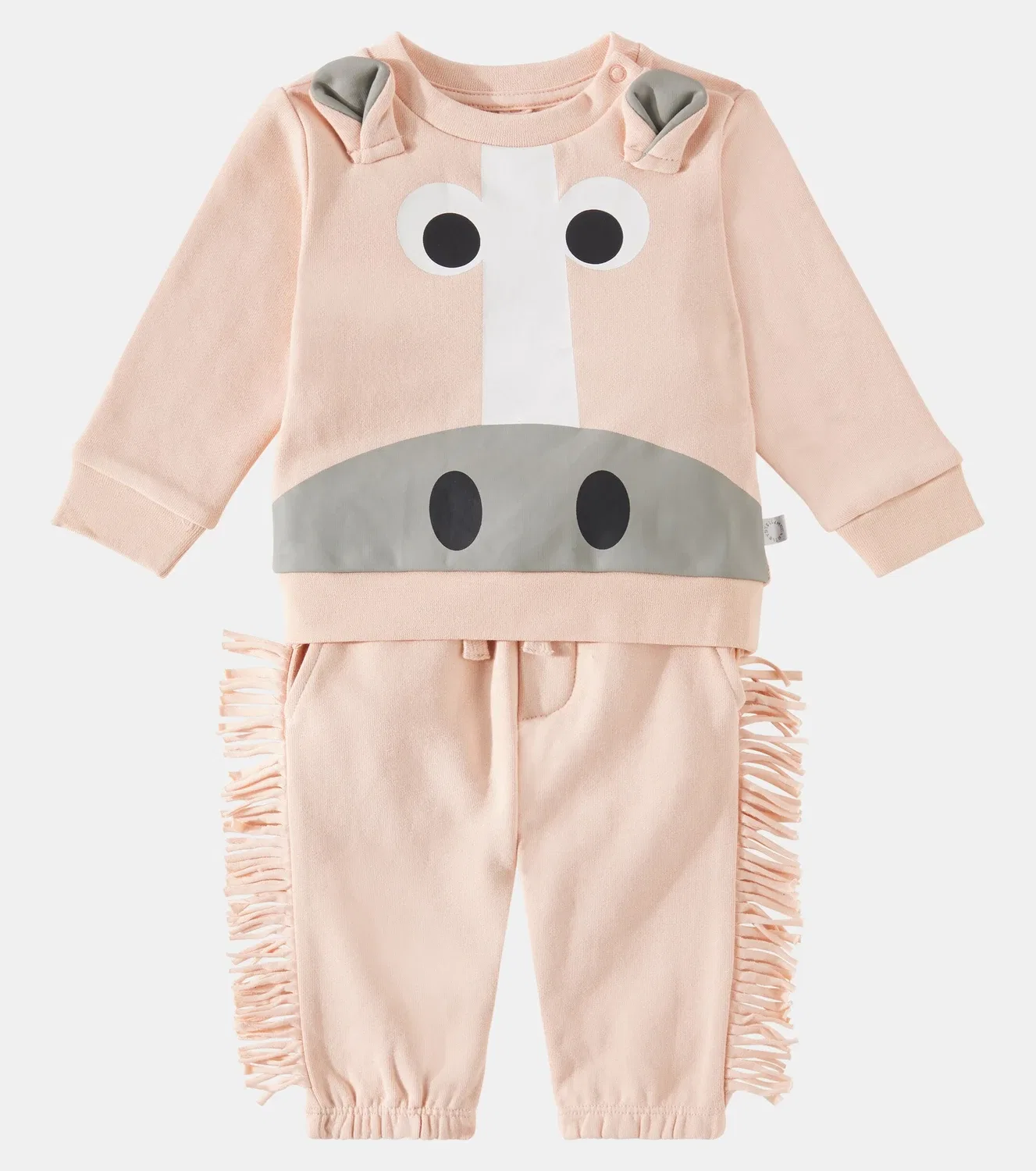 Комплект из свитшота и спортивных брюк хлопковый Stella Mccartney Kids, розовый — фото 2