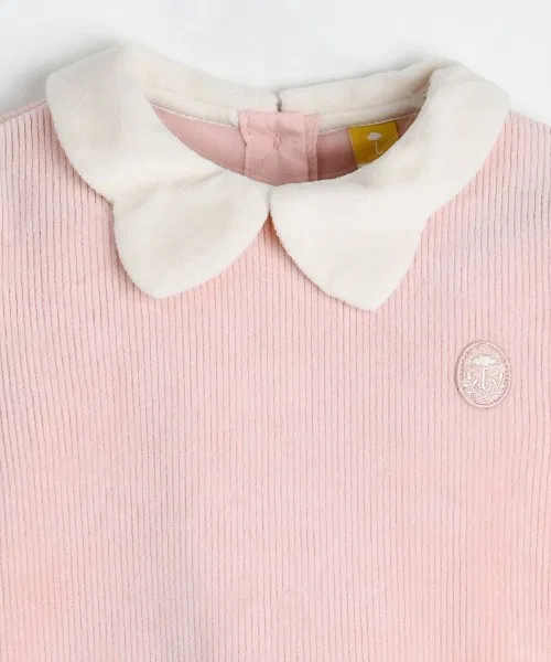 Детский лонгслив из велюра LoA Velour Top moimoln, Pink — фото 3