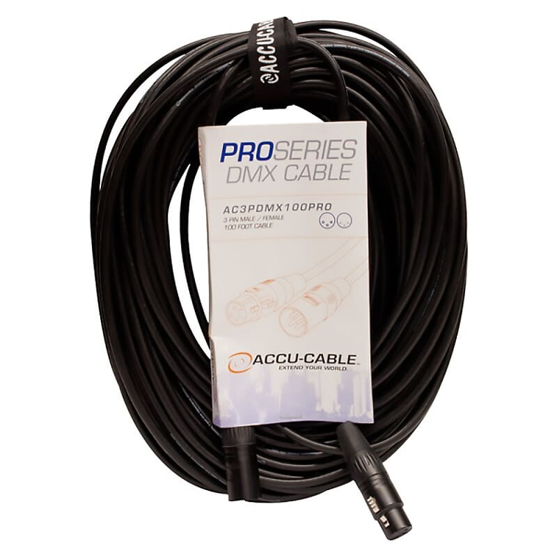 

ADJ American DJ AC3PDMX100PRO Accu-Cable Pro Series 100-футовый DMX-кабель, 3-контактный