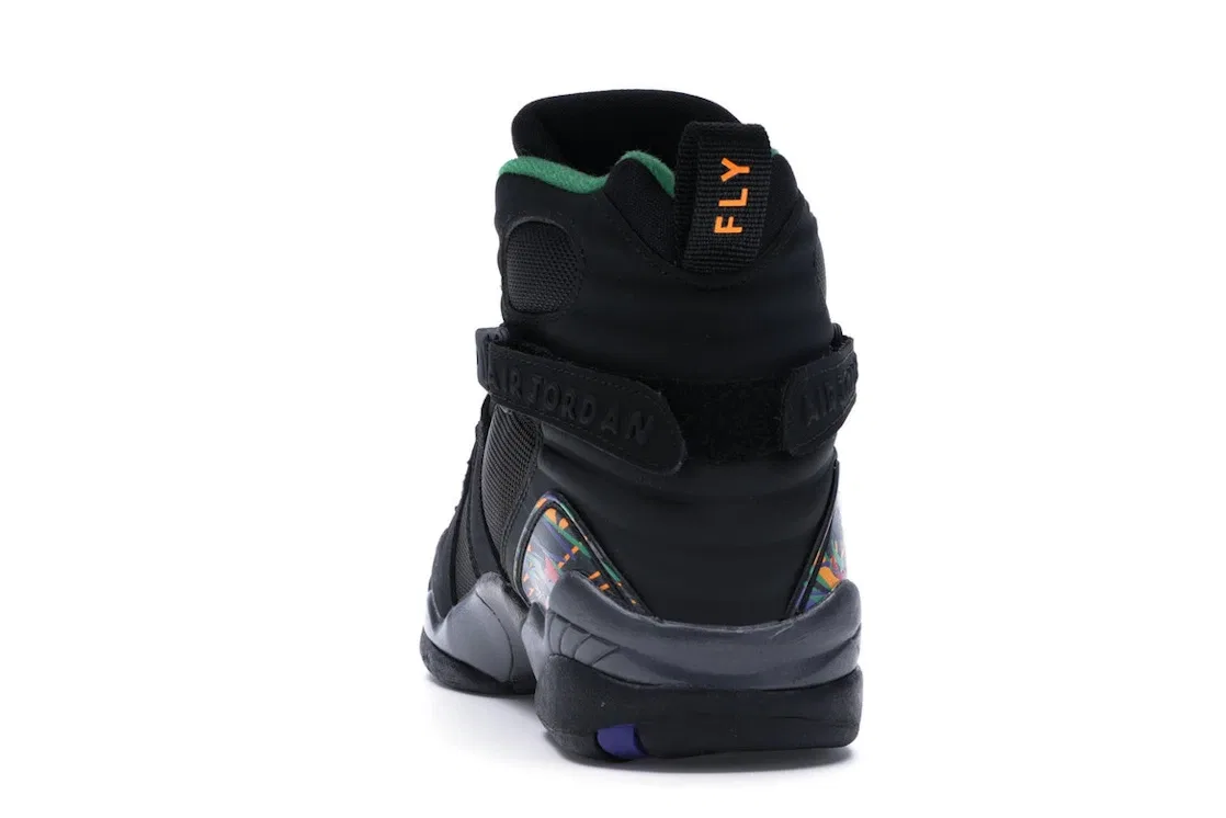Детские кроссовки с ремешками Jordan 8 Retro Jordan, Black/Light Concord-Aloe Verde — фото 4