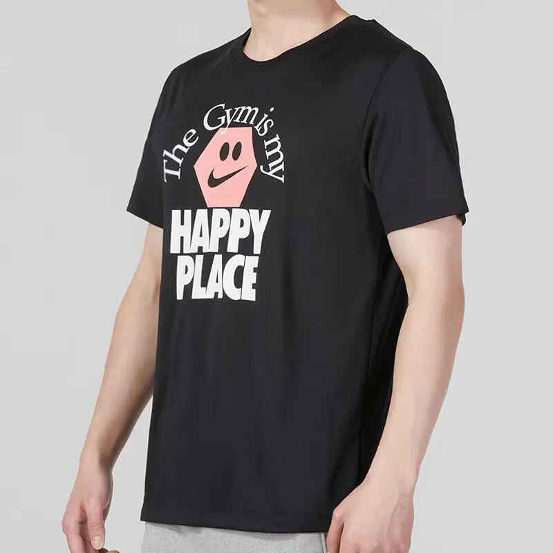 Футболка с принтом Nike Dri-Fit Happy Place, черный — фото 3