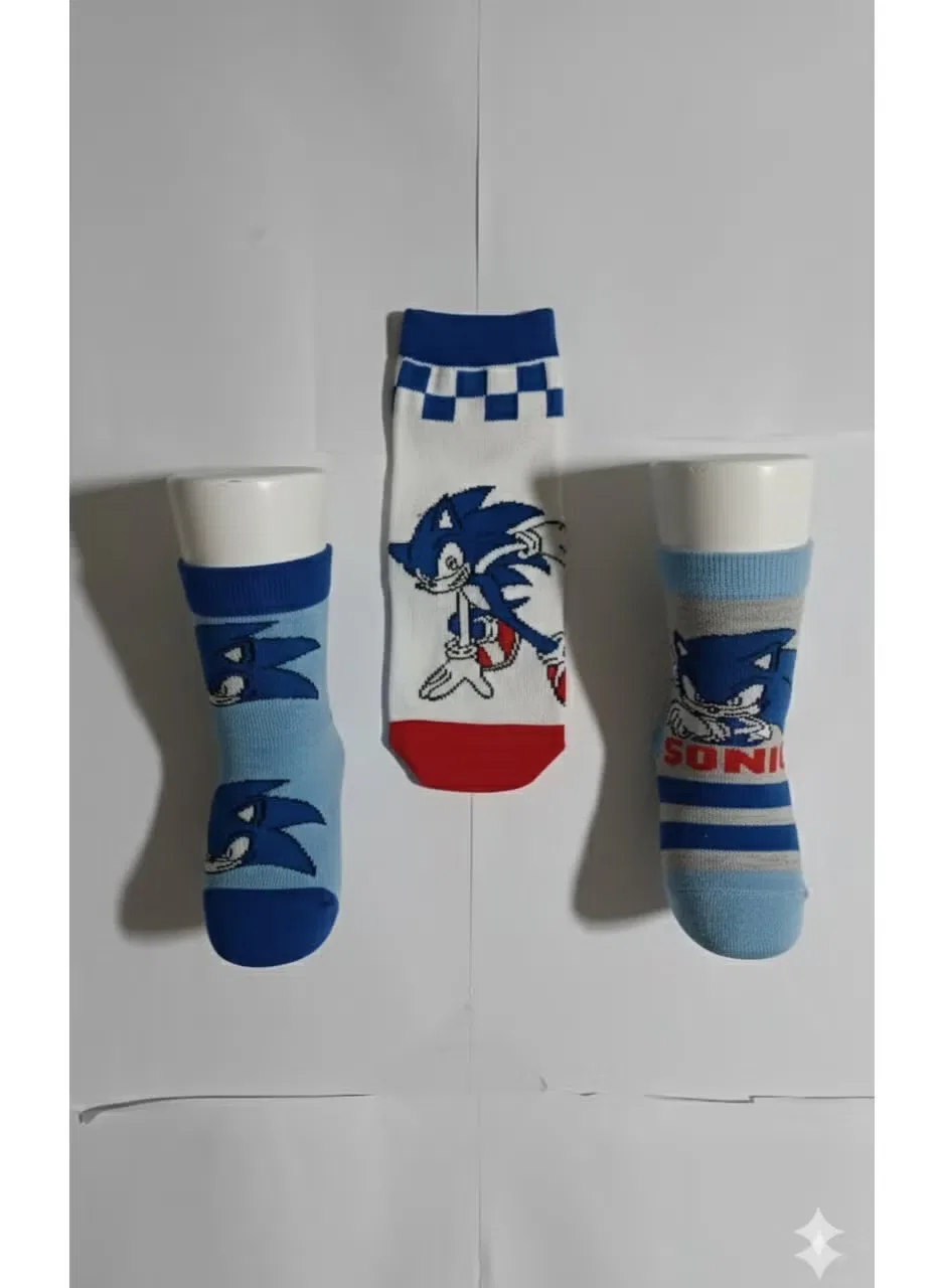Носки-следки хлопковые 3 пары Sonic, мультиколор