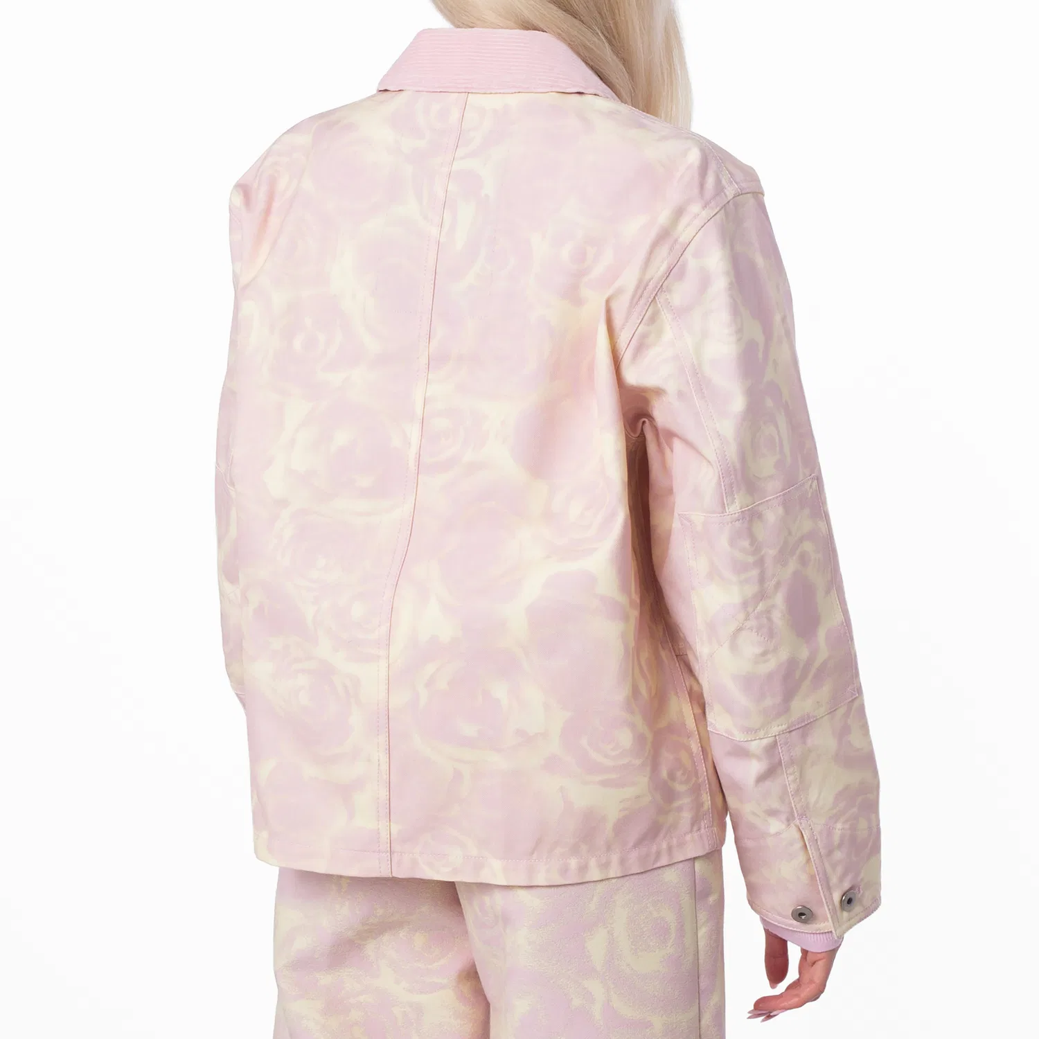 Женский хлопковый жакет с принтом All-Over Floral Cotton Jacket Burberry, Cameo Ip Pattern — фото 4