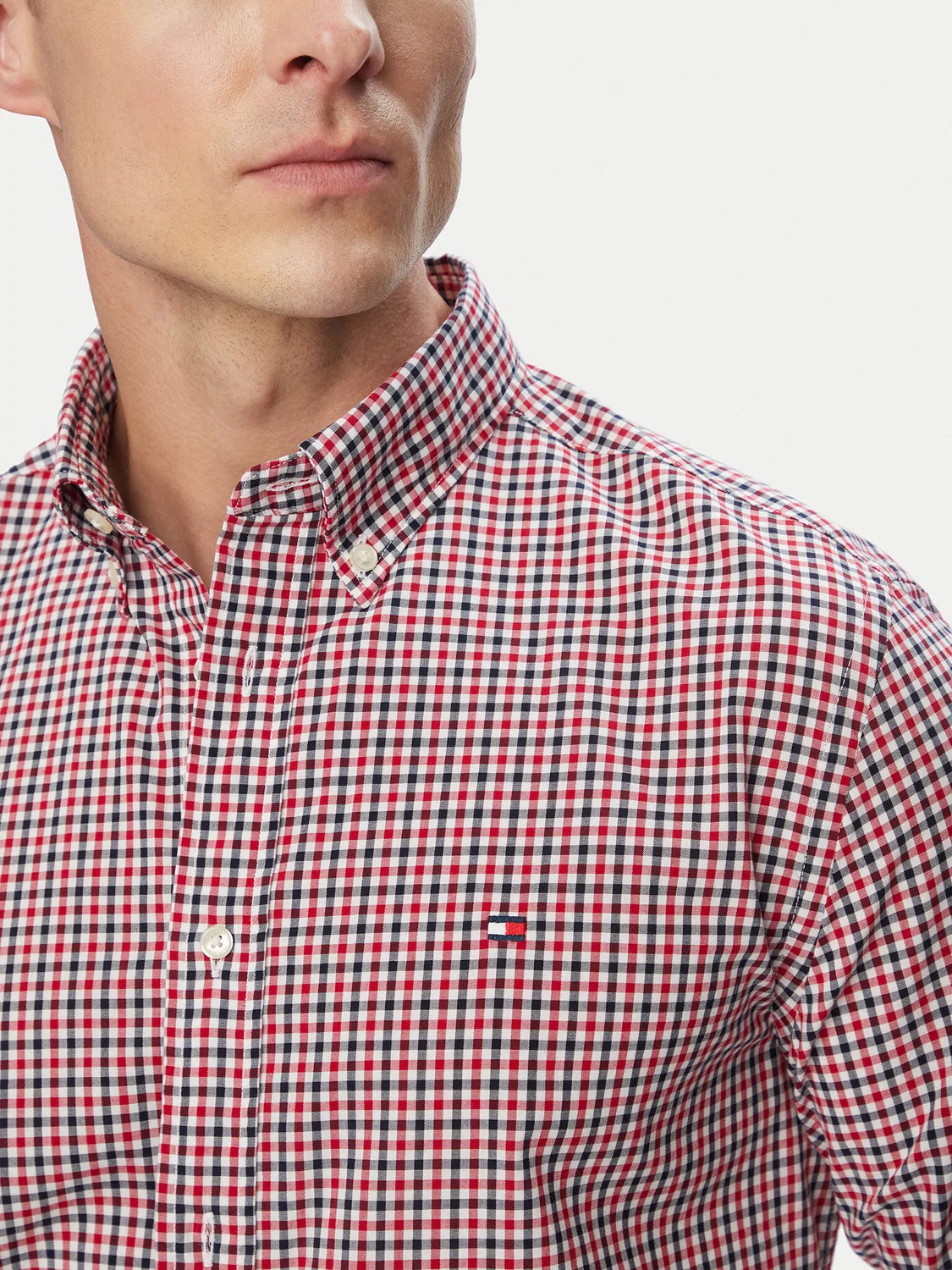 Мужская рубашка стандартного кроя Gingham Tommy Hilfiger, красный — фото 4