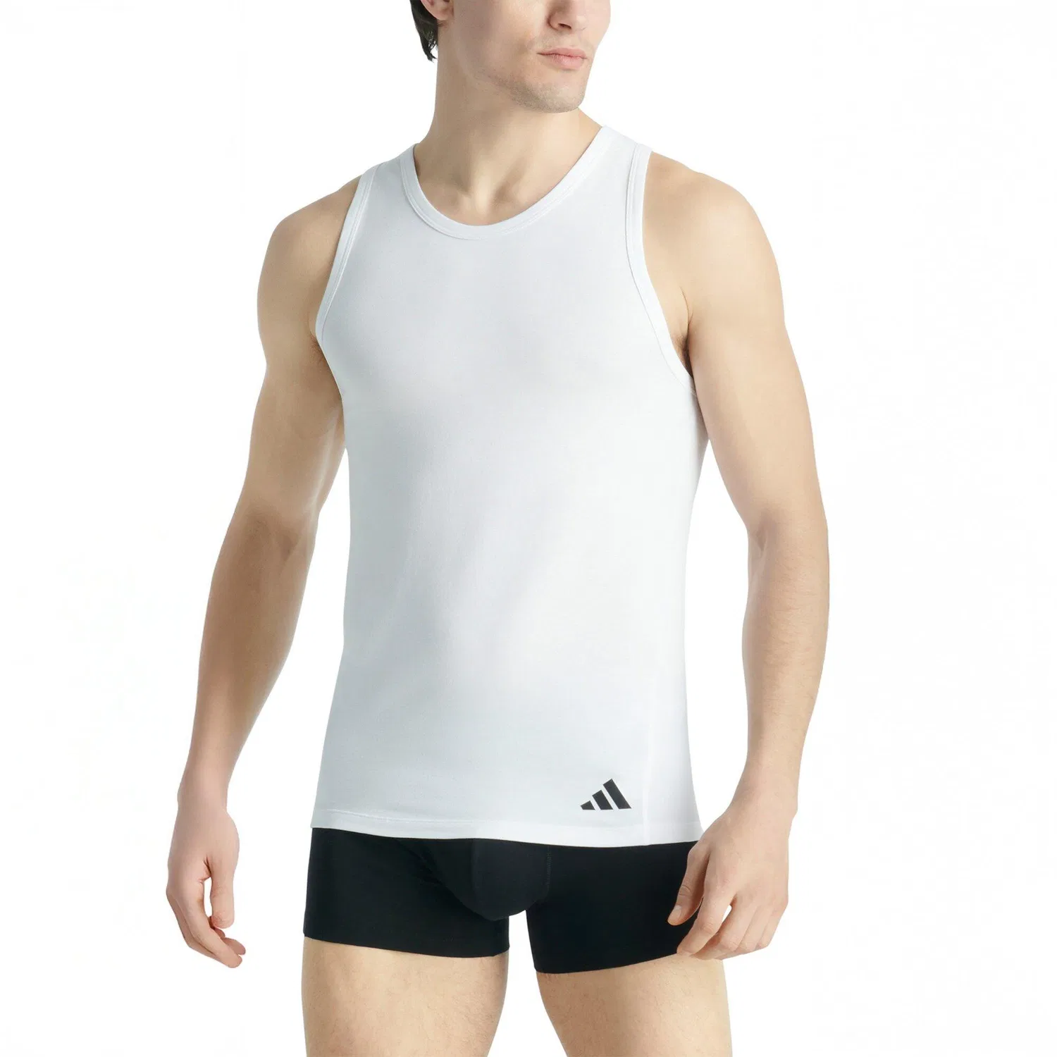 Мужская майка-безрукавка с круглым вырезом Adidas, Weiß — фото 2