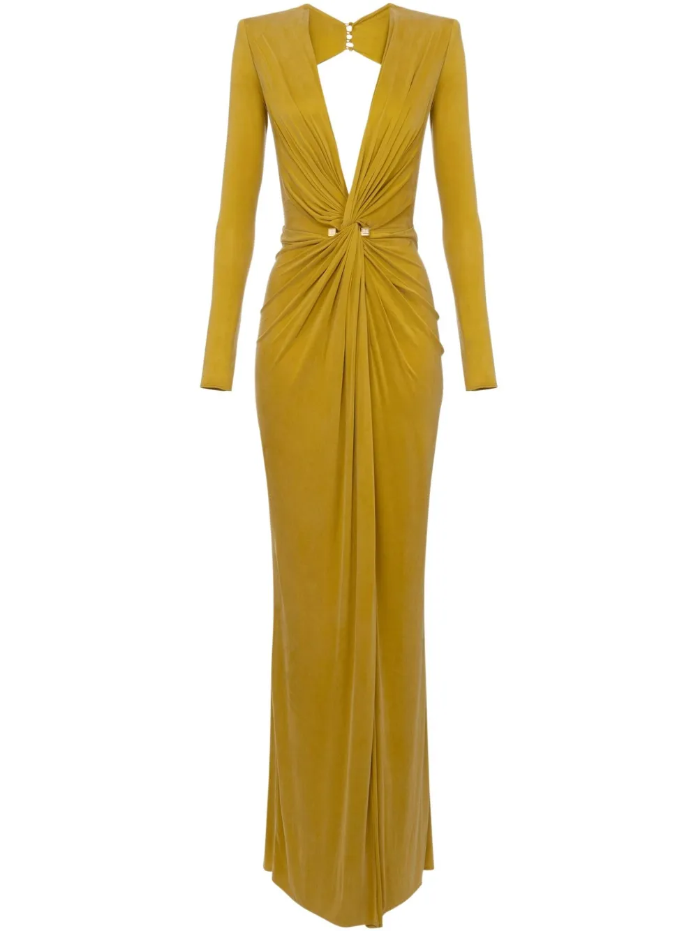 

Платье из джерси с металлическим декором Elisabetta Franchi, желтый