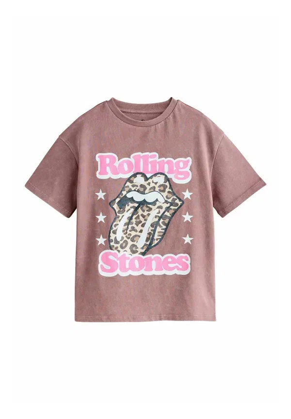 Футболка Next Regular Fit The Rolling Stones License Band T-Shirt, коричневый анималистичный принт