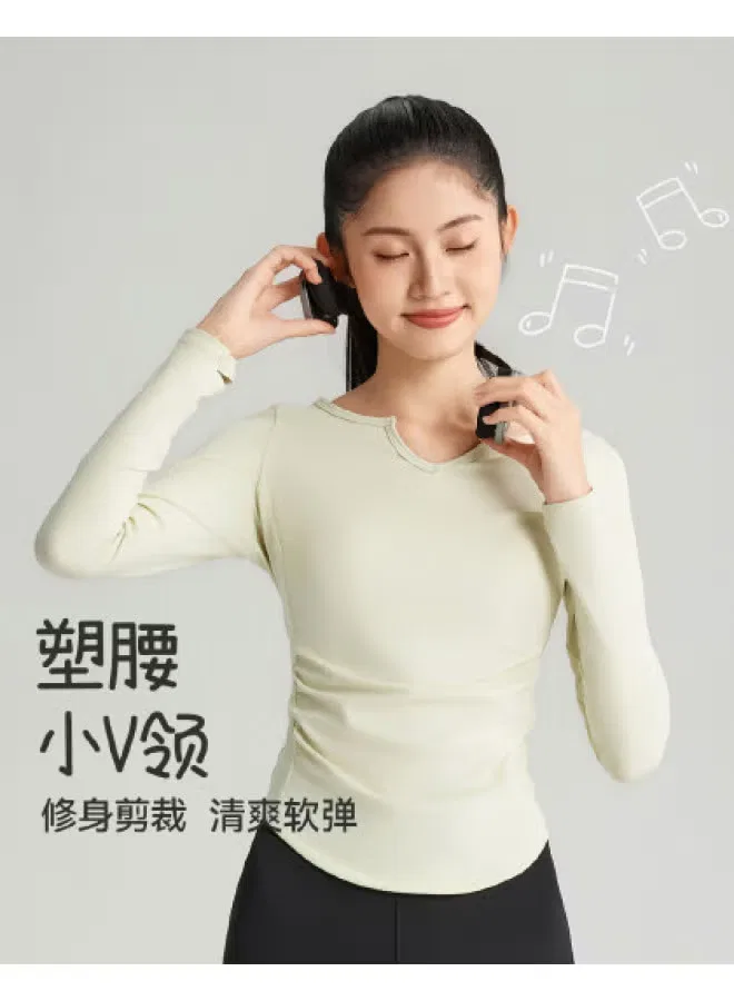 Long Time Companion Лонгслив с V-образным вырезом и притачным поясом, мятный
