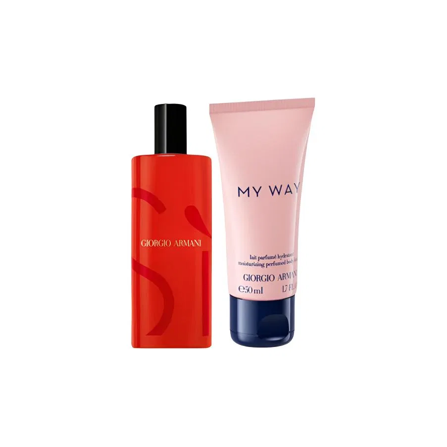 Женский набор пробников: парфюм Beloved Limitless Self 15 мл и лосьон для тела MYWAY 50 мл, Giorgio Armani, Rose Grass