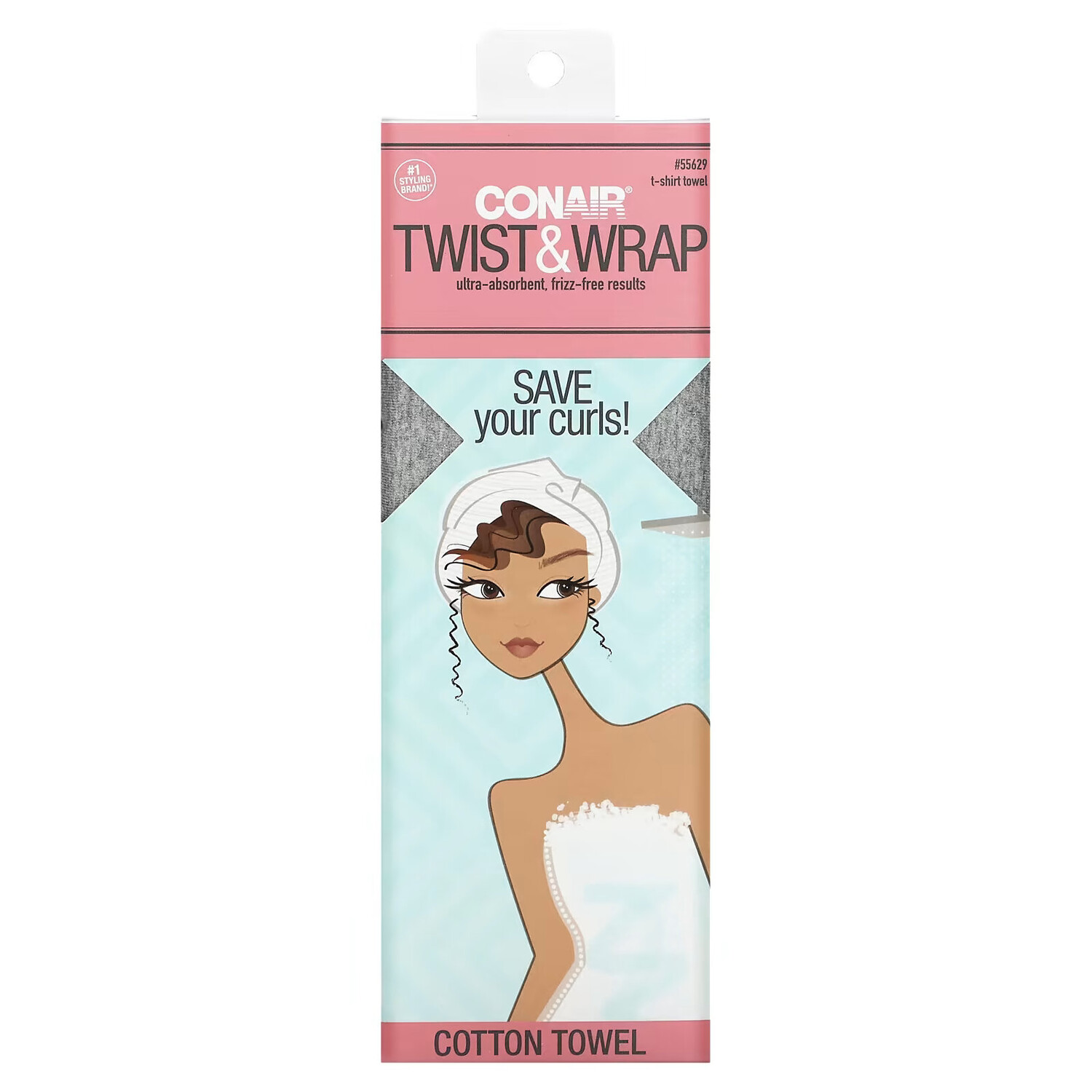 

Conair, Хлопковое полотенце Twist & Wrap, 1 шт.