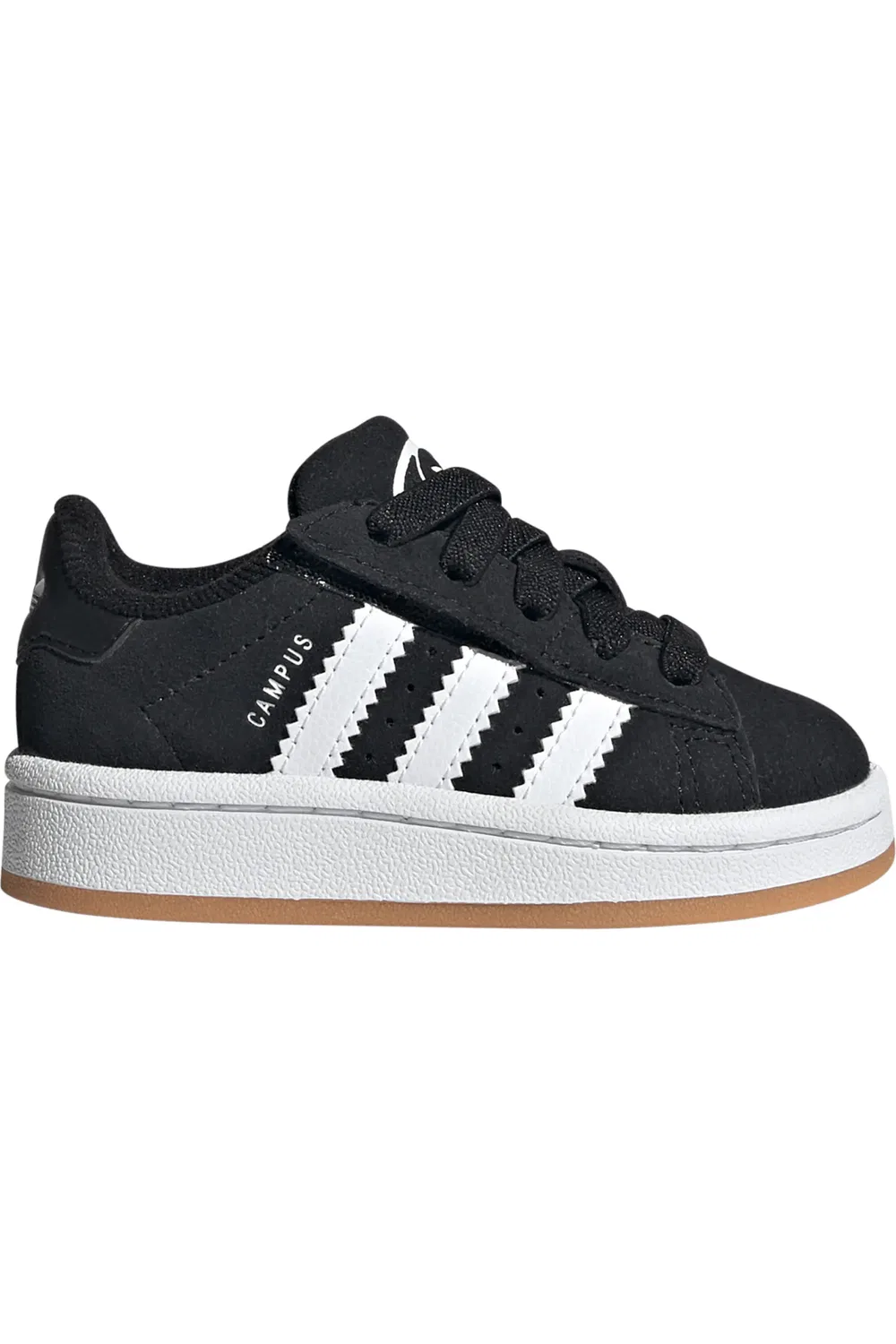Кроссовки детские с зубчатыми полосками Campus 00s adidas, Black/White/Gum — фото 3