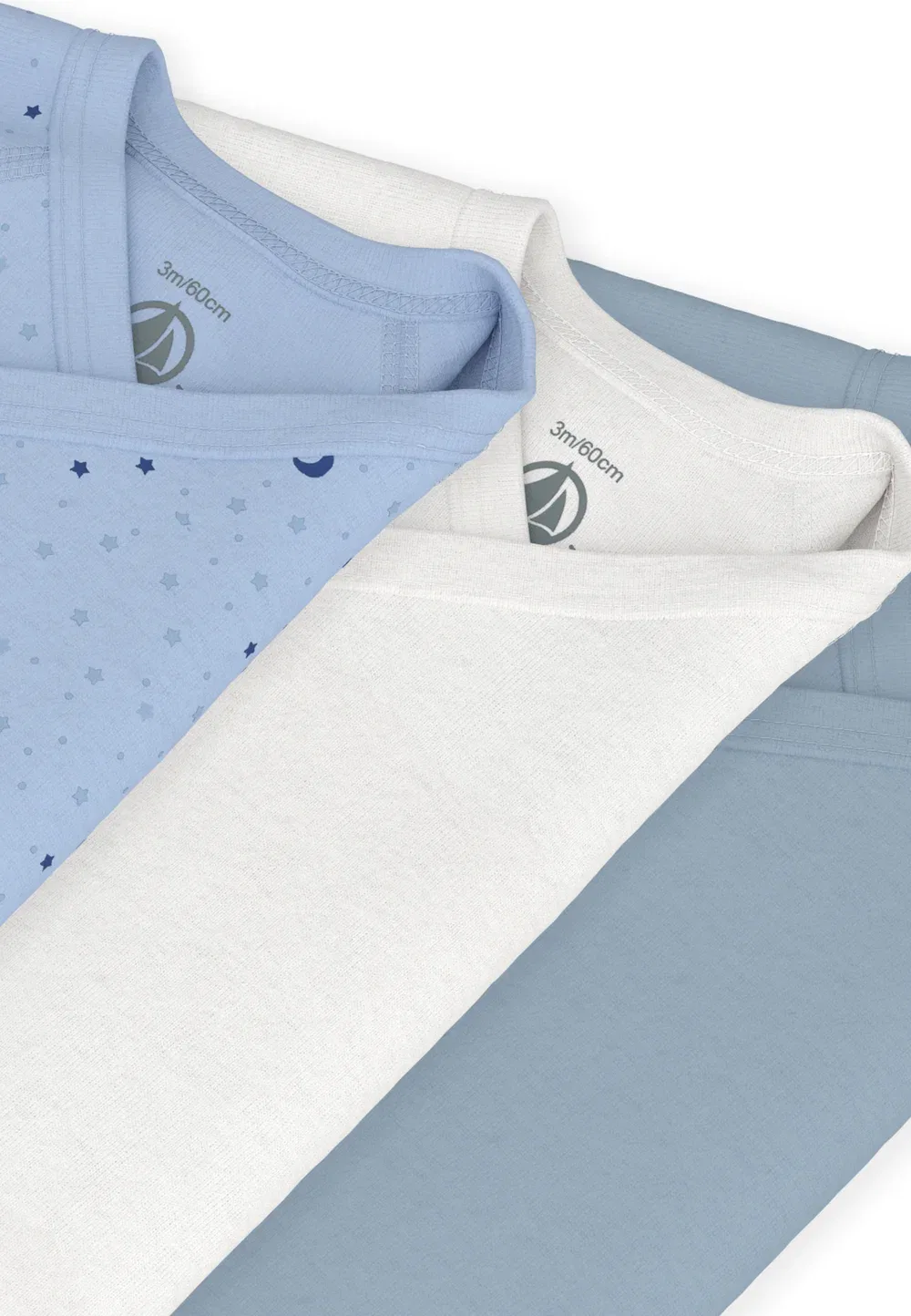 Набор из 3 штук, унисекс - для тела Petit Bateau, Blue White — фото 3