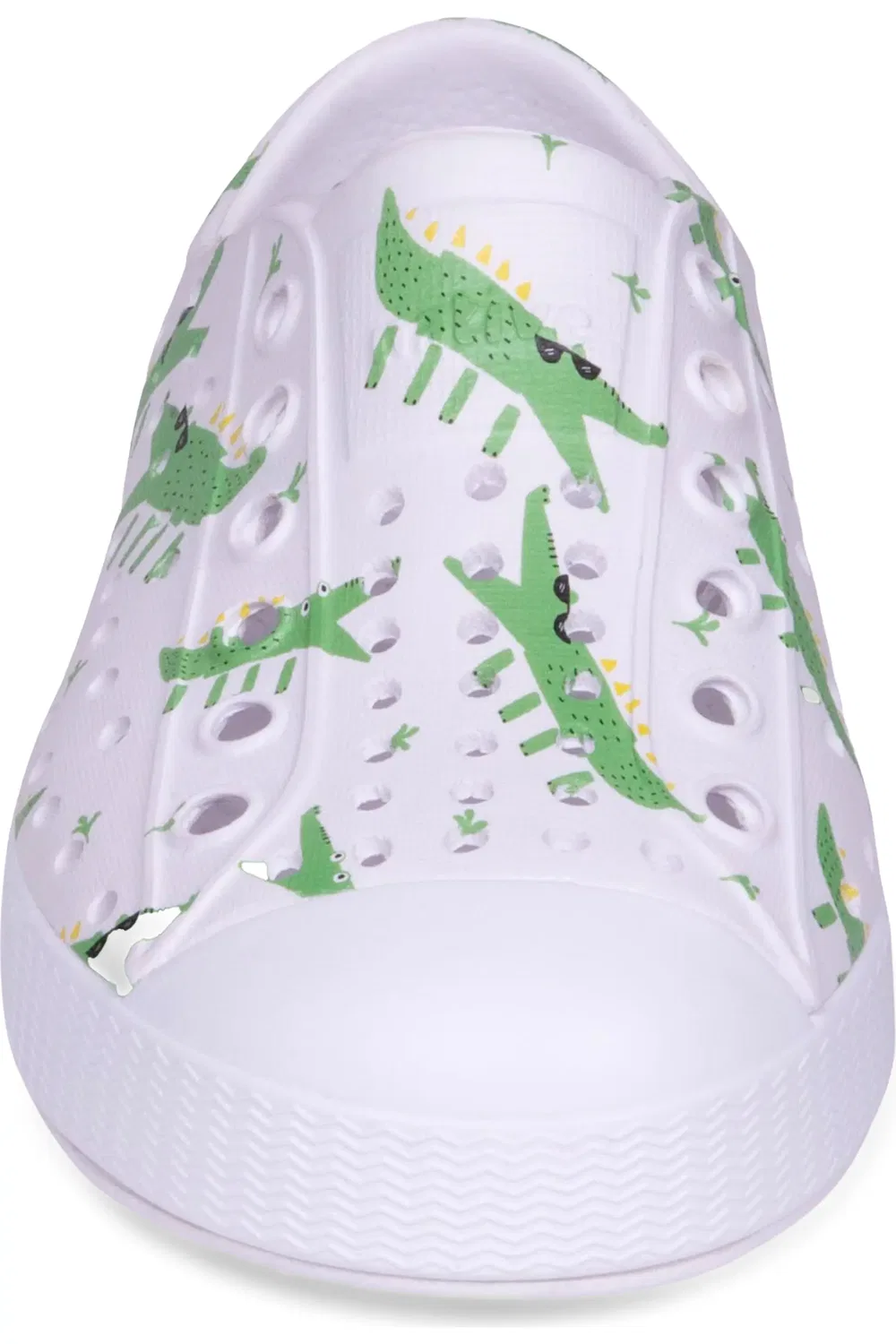 Детские кеды водонепроницаемые на плоской подошве Jefferson Native Shoes, White/Alligators — фото 4