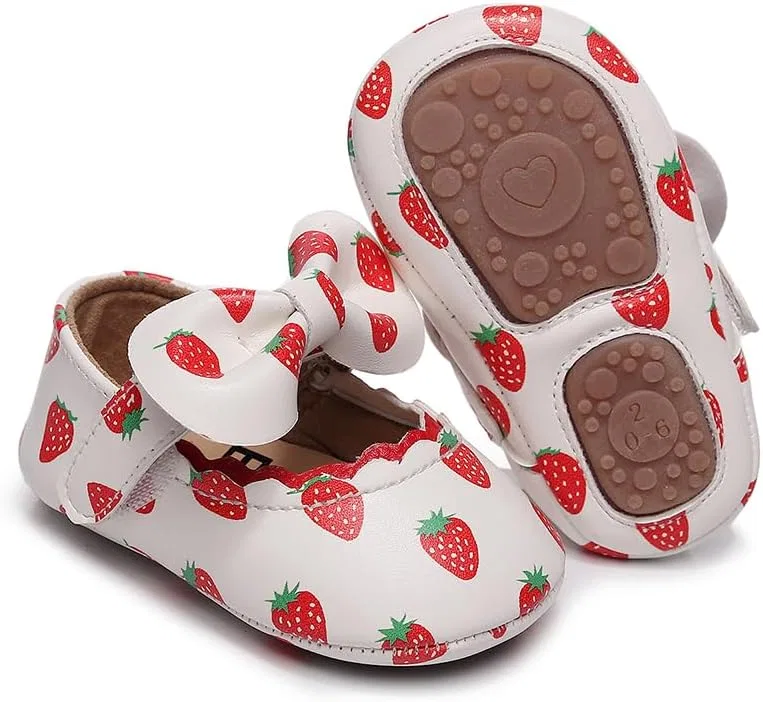 Детские туфли Мэри Джейн для девочек с бантом Clowora, Strawberry